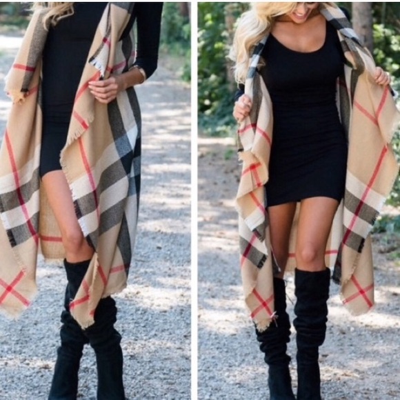 Last 1!New Timeless Soft Plaid Vest w/Frayed Ends - Picture 8 of 8